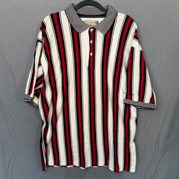 Share Vintage Duck Head Tour XL Golf Polo Shirt Mens Striped Short Sleeve VTG - Picture 2 of 7
